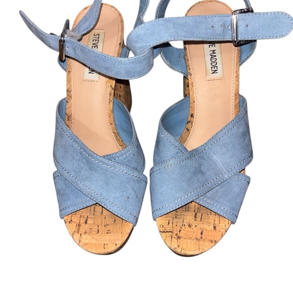 Steve Madden Blue Sandals with Bow Detail